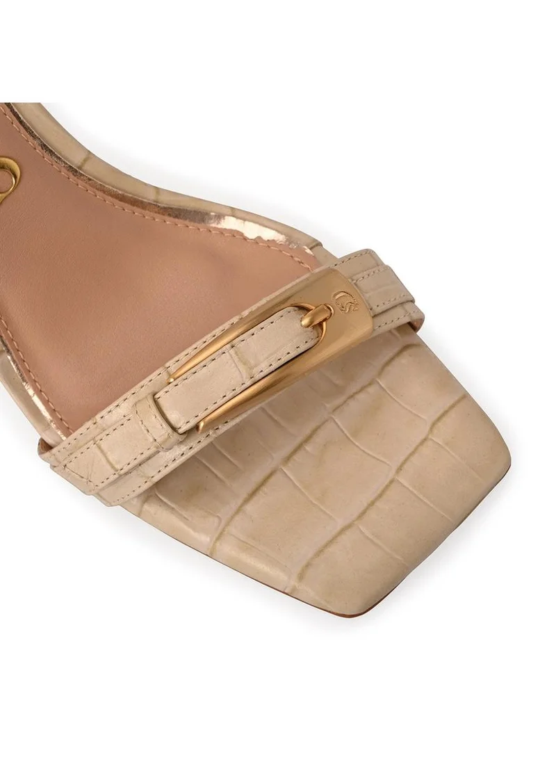 Carmen Steffens  Off-white Sandal with Golden Buckle for Women | Best Price UAE
