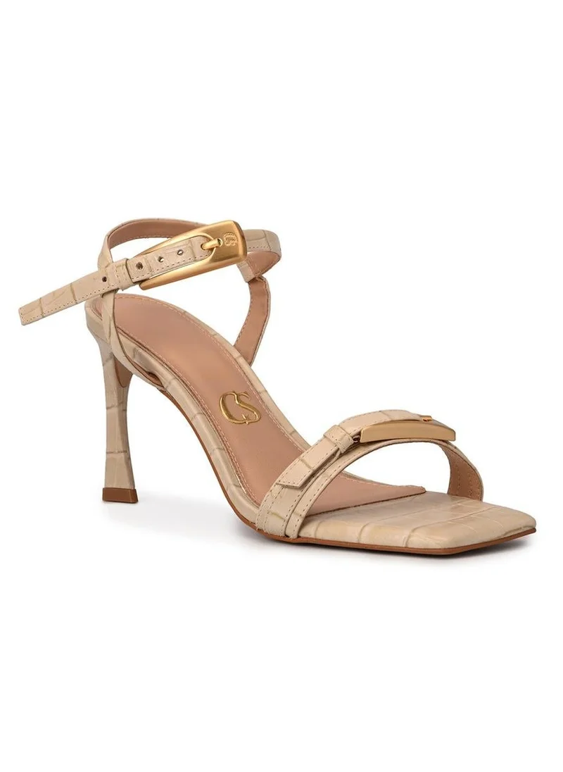 Carmen Steffens Off-white Sandal with Golden Buckle
