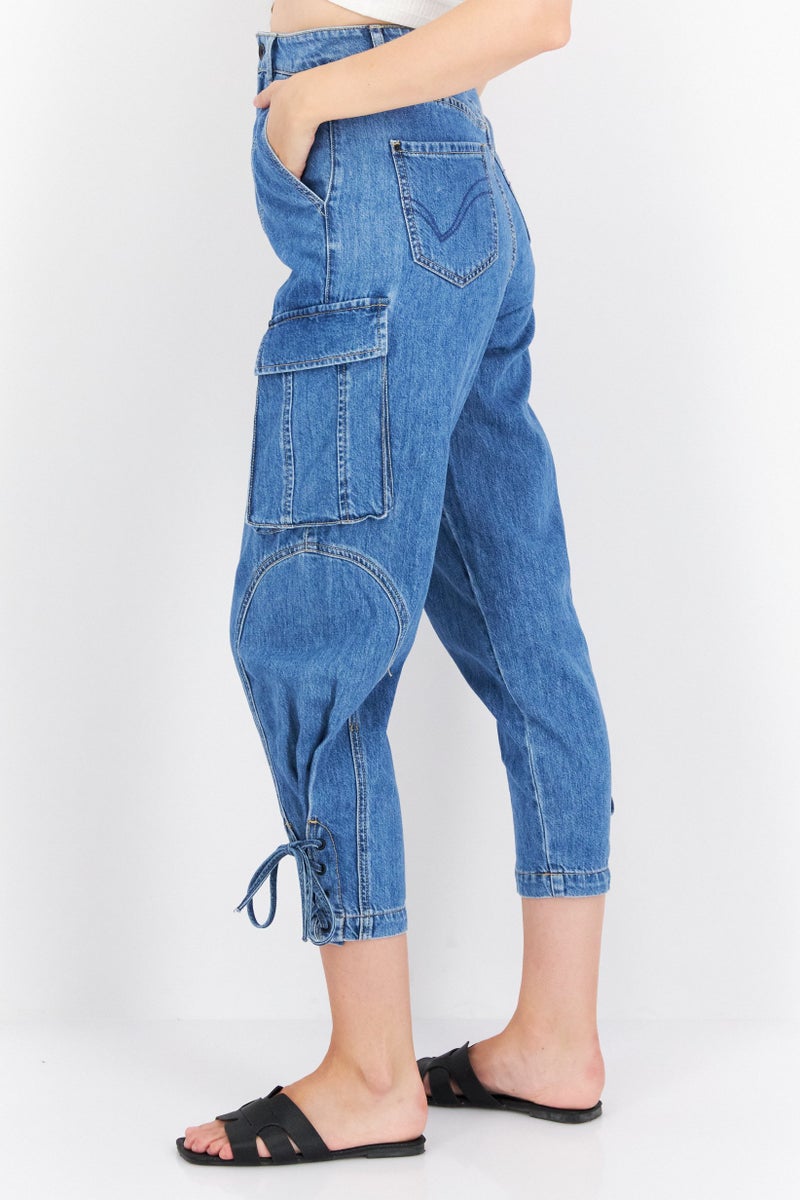 ONLY Women Regular Fit Washed Non Stretchable Jeans, Blue - Image 4