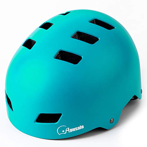 Apusale Bike Skateboard Helmet, Adjustable and Multi-Sport for Skate Scooter, 3 Sizes for Adult Youth Kids Toddler (Turquoise) - Image 3