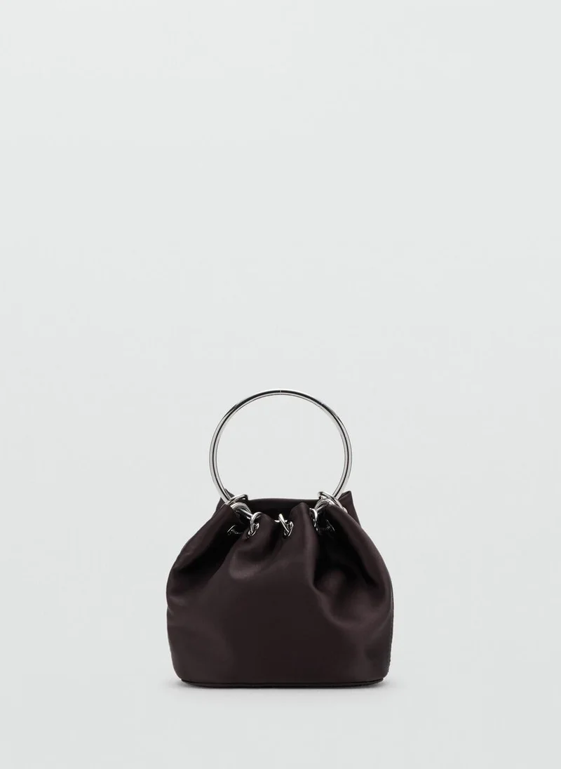 MANGO Handbag with metal handle.