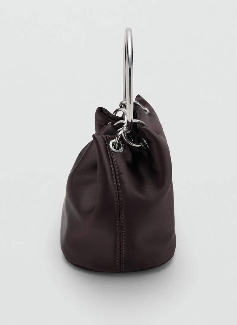 MANGO Handbag with metal handle.