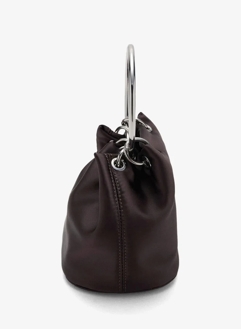MANGO Handbag with metal handle.