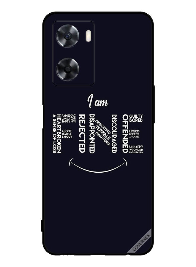 Covernex Protective Case Cover For Oppo A77 4G Calligraphy I Am Fine - Image 1