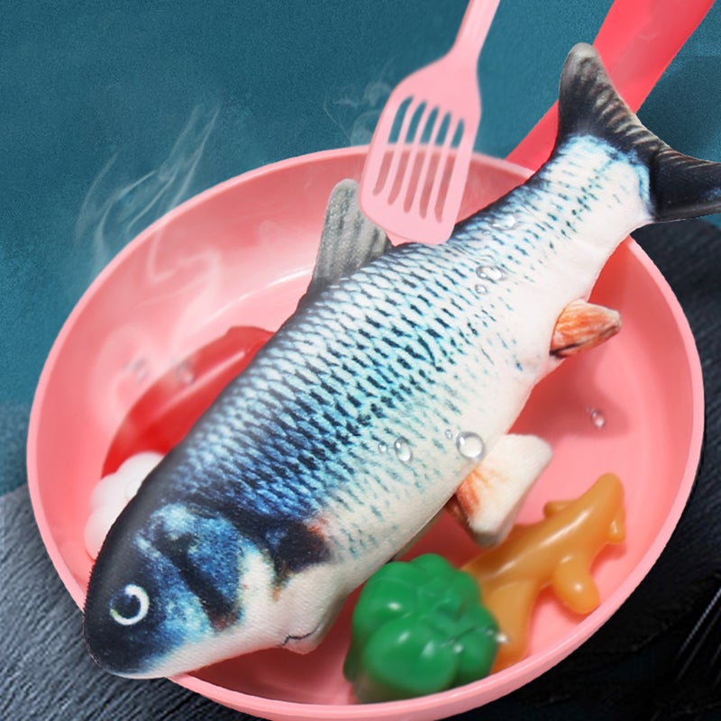 Realistic Plush Simulation Electric Doll Fish Funny Interactive Pets Chew Bite Supplies for Cat Fish Flop Cat Toy for Biting and Kicking - Image 5