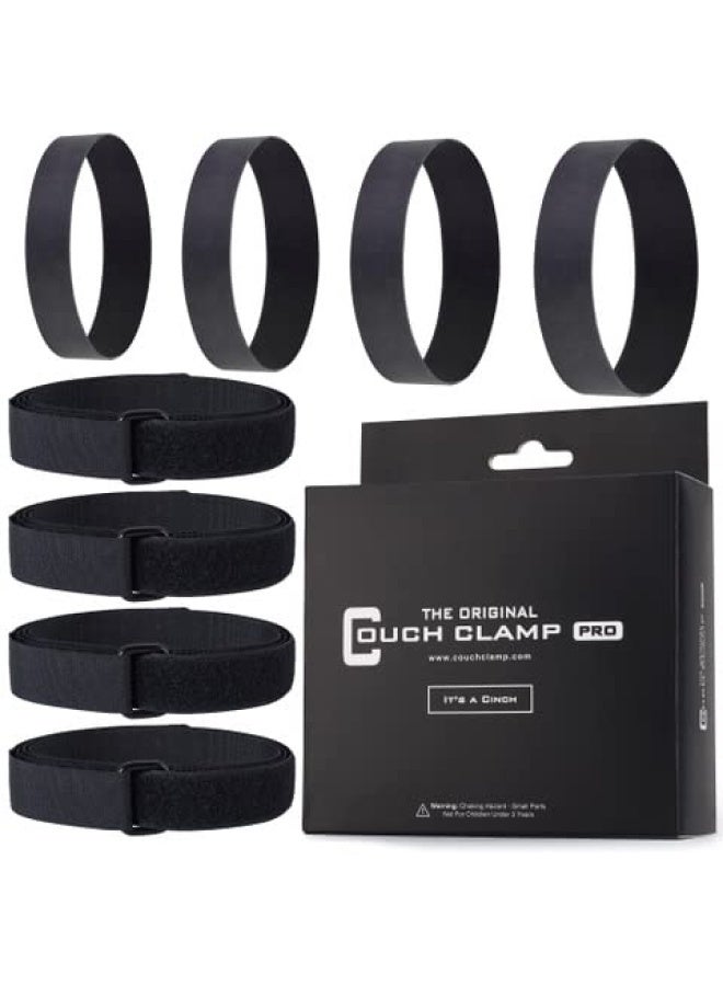 Pro Non-Slip Sectional Connectors With Hook-And-Loop Cinch Clips For Sliding Sofas - Prevents Floor Scratches And Big Gaps In Your Couch With Easy Install No Tools Required 4 Pack  - Image 1