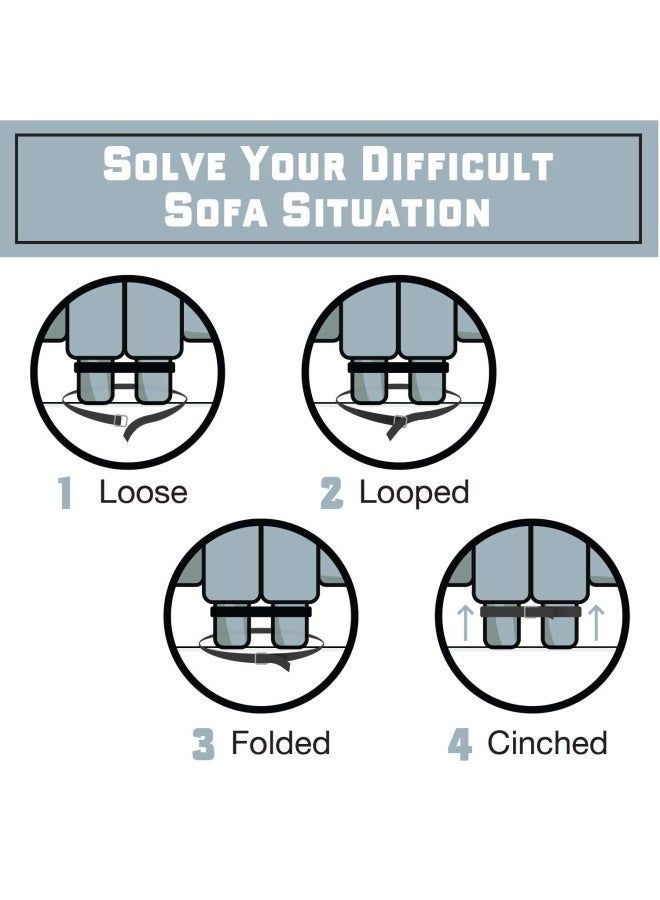 Pro Non-Slip Sectional Connectors With Hook-And-Loop Cinch Clips For Sliding Sofas - Prevents Floor Scratches And Big Gaps In Your Couch With Easy Install No Tools Required 4 Pack  - Image 4