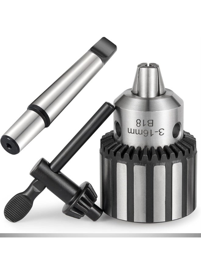 Drill Chuck Set, 1/2-Inch Drill Chuck with Chuck Key with JT33-MT1 and Morse Taper Arbor  - Image 4