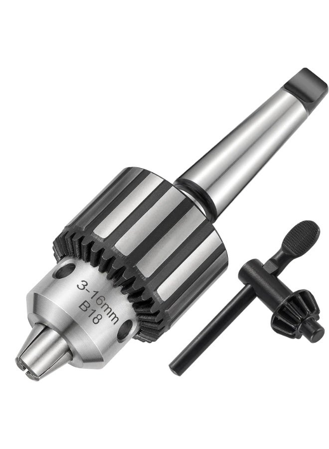 Drill Chuck Set, 1/2-Inch Drill Chuck with Chuck Key with JT33-MT1 and Morse Taper Arbor  - Image 1