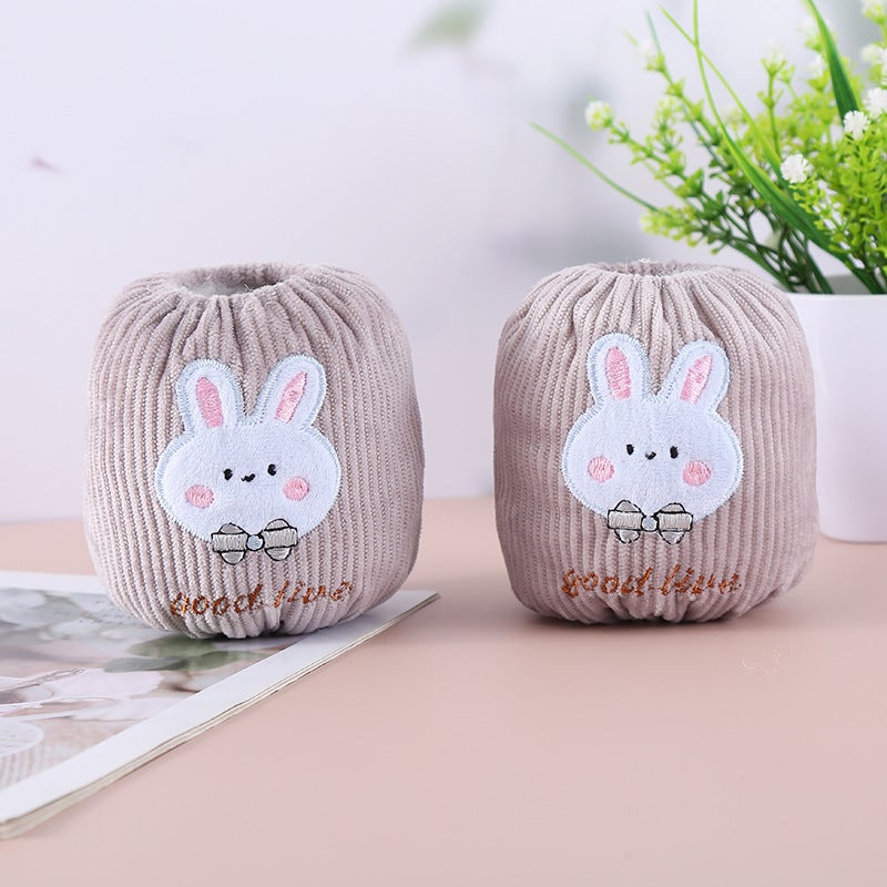 Cute Rabbit Childrens Sleevecover Warm Winter Protection Against Dirt Stain For 0-4 Years Old Boys Girls Gray 