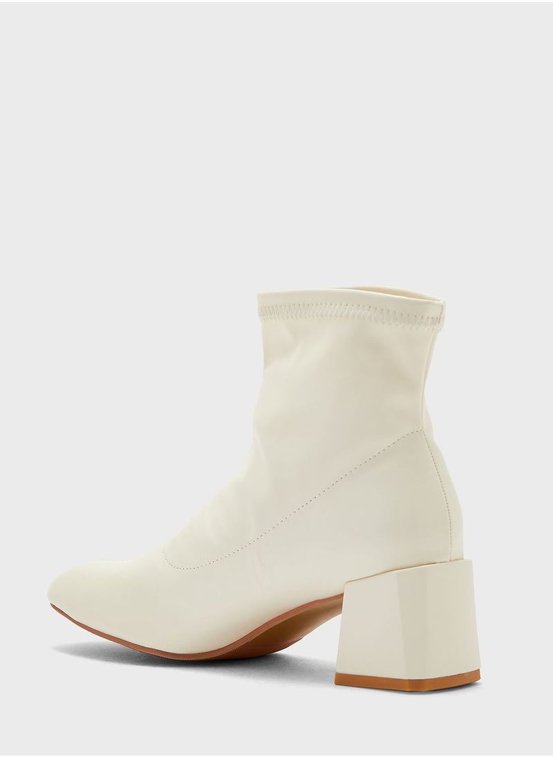 ELLA - Rounded Point Sock Ankle Boot - Image 1