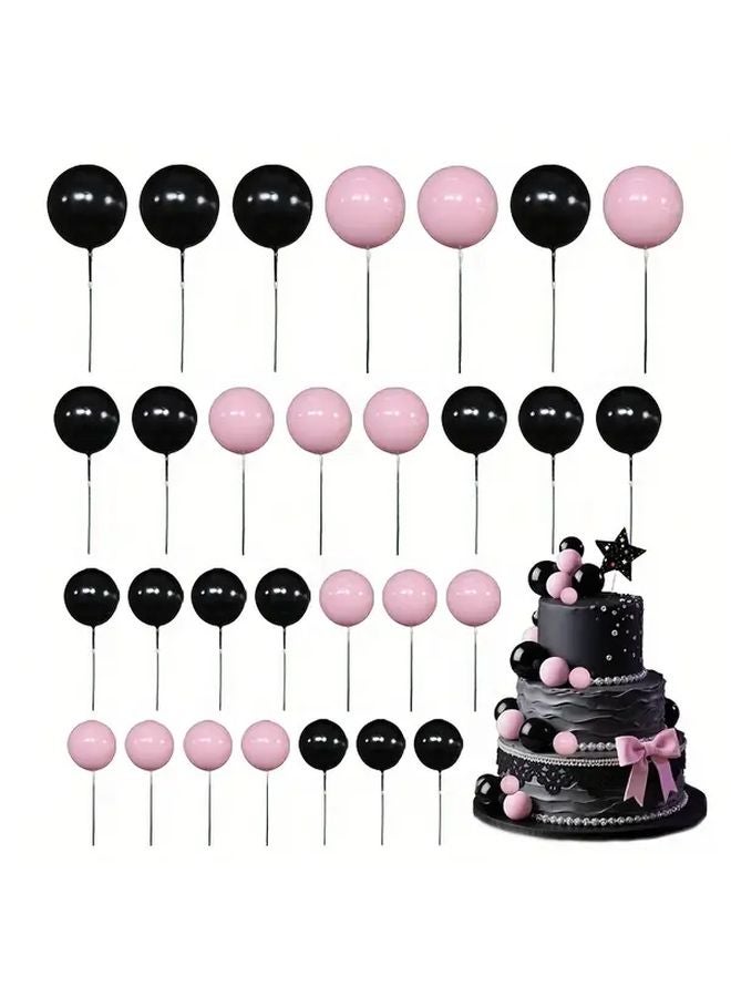 22pcs Black Purple Cake Decorating Ball Set Four Mixed Sizes For Wedding Anniversary Birthday - Image 3