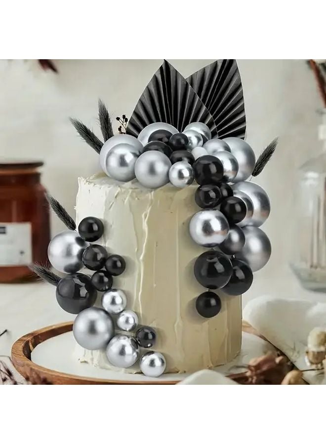 22pcs Black Purple Cake Decorating Ball Set Four Mixed Sizes For Wedding Anniversary Birthday - Image 2