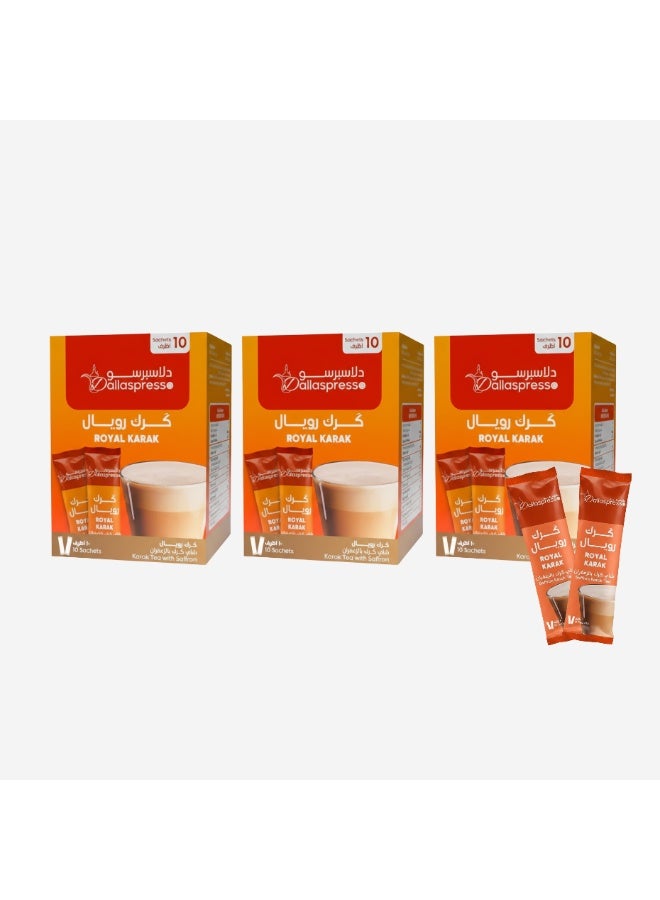 Dallaspresso Royal Karak Tea Sachets Pack of 3 – Cardamom & Saffron Flavoured Premium Karak Tea - Image 1