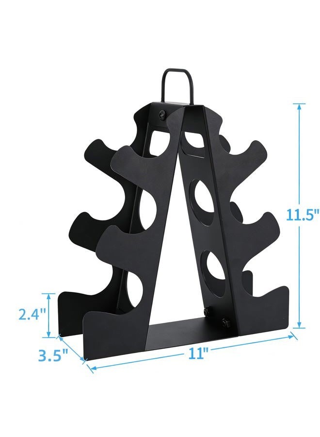 EXBTOKA Weight Rack for Dumbbells, 3 Tier Compact A-Frame Dumbbell Rack Stand Only, Dumbbell Rack with Handle, for Home Gym Workout, Works for Dumbbells 4-12 LBS (Dumbbells not included) - Image 3