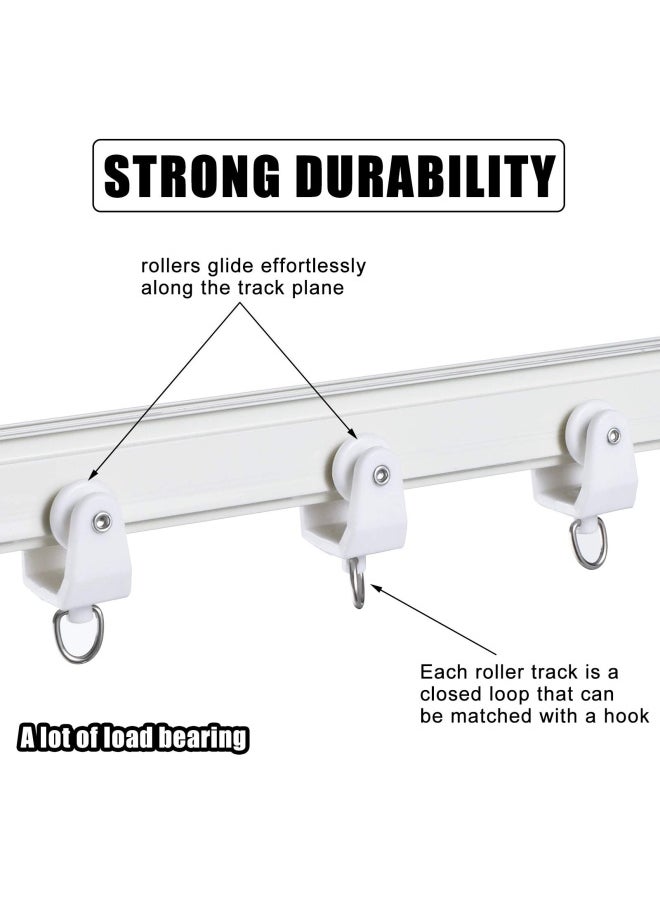 Jetec - Ceiling Curtain Track Flexible Bendable Curtain Track Rollers Plastic Drapery Rail Sliding Glider For Windows Shower Curtain Tracks  11 Mm  50 - Image 1