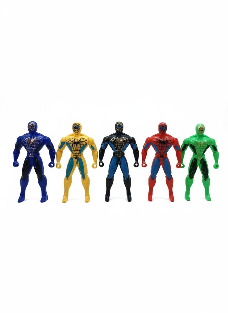 HOMOZE Hero Fighter Action Figures Set of 5 – Fully Posable Superhero Toy Figures for Kids | Collectible Playset for Boys & Girls Ages 3+ | Kids Play Super Hero Toy Set Best for Birthday Gift - Image 5