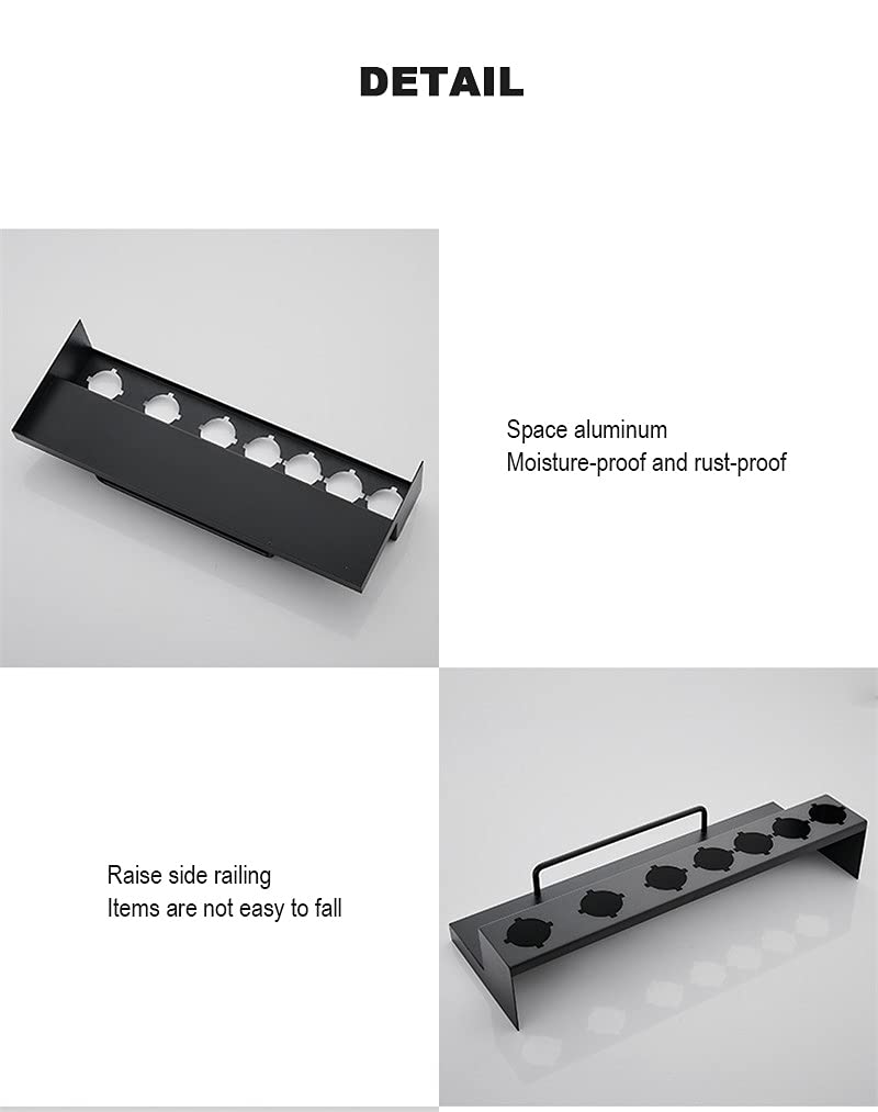 DALUOBO Storage Holder for Dyson Airwrap Curling Iron Accessories Wall Mounted Rack Bracket Stand with Adhesive for Home Bathroom Organizer Black - Image 5