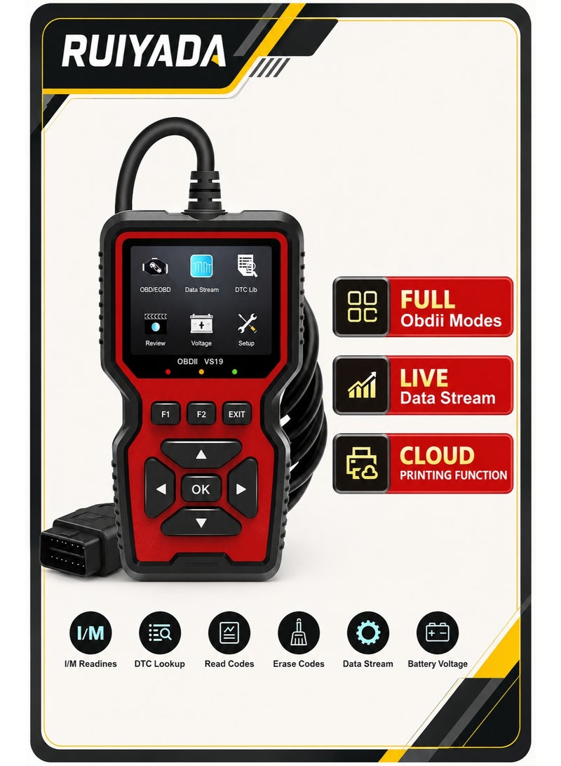 RUIYADA V519 Custom Universal Car OBD II Diagnostic Scanner Car Fault Detector Diagnostic Scanner - Image 1