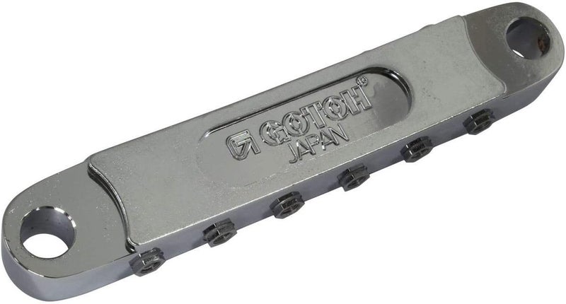 Gotoh GE103B-T Tune-O-Matic Style Guitar Bridge with Large Metic Stud Posts, Chrome - Image 3