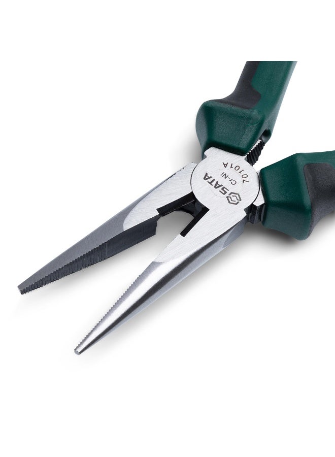 Sata 6"Long Needle-Nose Side Cutting Pliers with Nickel-Chrome Steel Body and Green Anti-Slip Handles, ST70101AST  - Image 3