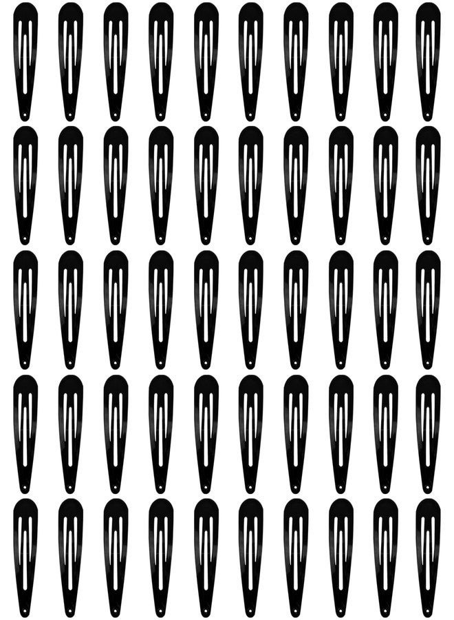 Zoolinn 50 Pack Black Metal Snap Hair Clips for Women – Simple Design, Smooth Surface, Hair Accessories - Image 1