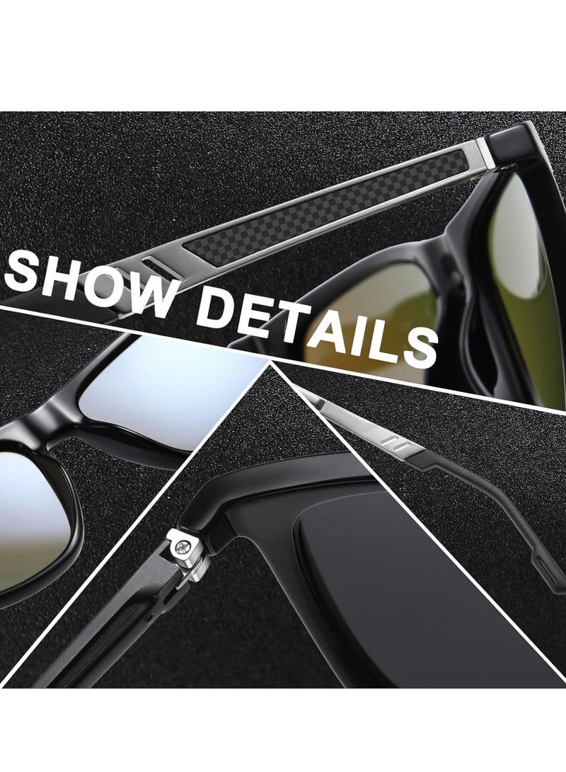 SYOSI Polarized Sunglasses Mens Womens Lightweight Square Frame UV400 for Driving Fishing Travel Sports Sun glasses - Image 4