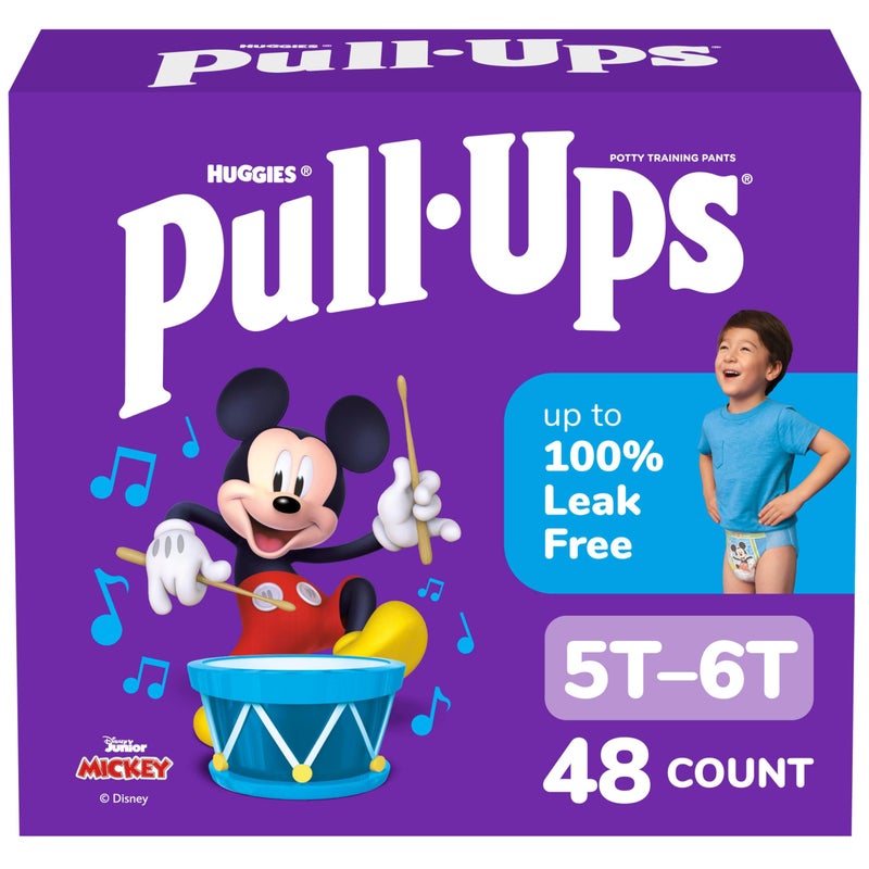 Pull-Ups Boys' Potty Training Pants, Size 5T-6T Training Underwear (46-60 lbs), 48 Count - Image 1