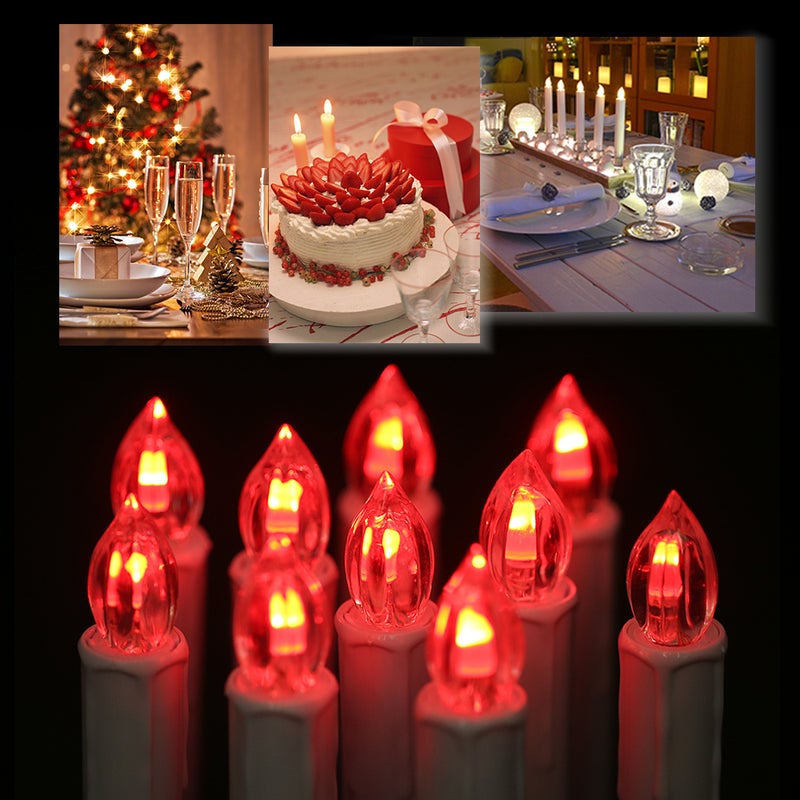 20 PCS Flameless Candles with Remote Control Realistic Color Changing LED Candles Battery Powered Christmas Tree Flickering Taper Candle Lights with Clips for Wedding Party Decoration - Image 4