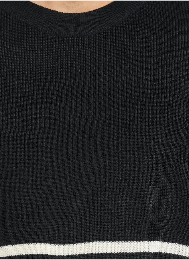 Styli Horizontal Tuck Stripe Relaxed Fit Lightweight Sweater