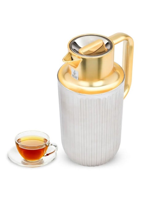 Laura Everest Thermos Silver With Golden Handle 1.6 Liter