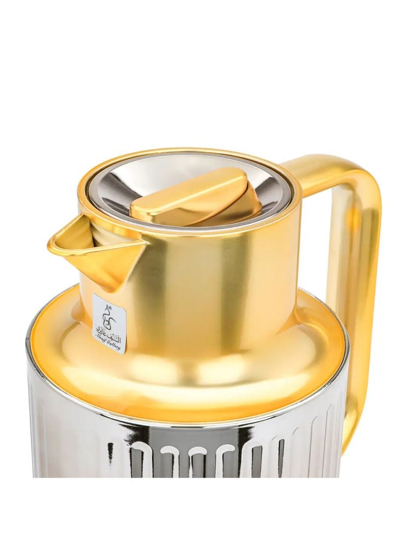 السيف غاليري ترمس لورا إفرست، بيد ذهبي، 1.6 لتر، حافظة داخلية زجاج حراري، هيكل خارجي بلاستيك - فضي - Image 3