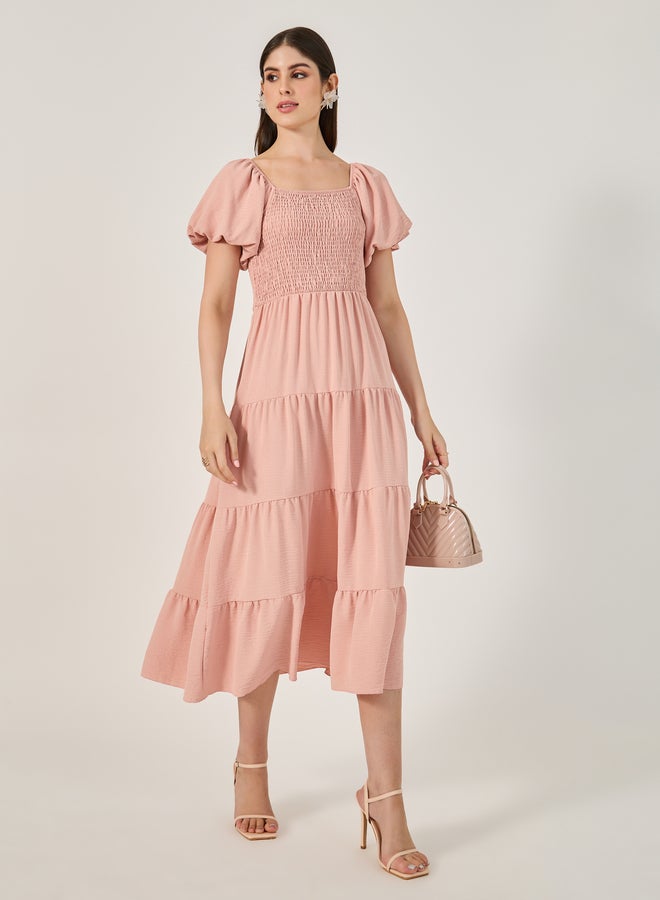 ستايلي فستان سموك بطبقات - Image 1