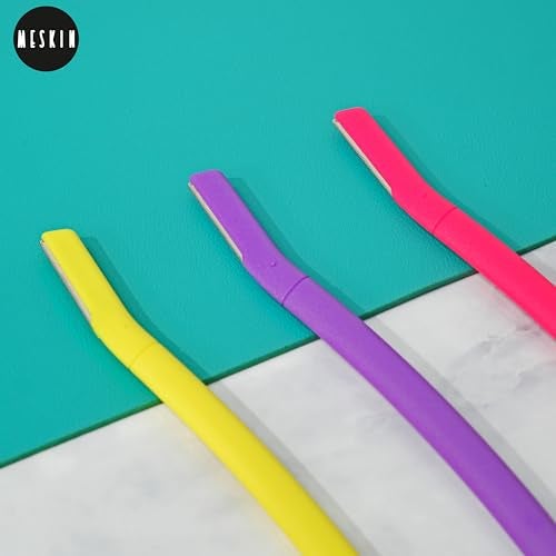 MESKIN Vibrant Facial Hair Removing Razor Professional Hair Remover Best For Eyebrow Upperlips Trimming & Shaving Nick Free Blade for Smooth Shave (Pack of 3) - Image 3