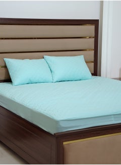 American Linen Fitted Style Waterproof Mattress Protector 200X200 Blue  - Image 1