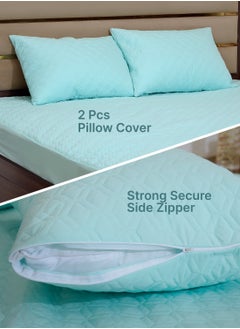 American Linen Fitted Style Waterproof Mattress Protector 200X200 Blue  - Image 2