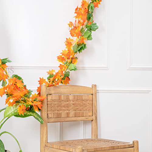 BS AMOR Artificial Creeper 3 Strings(2 Green + 1 Orange) | Wall Hanging | Speacial Ocassion Decoration | Home Decor | for Wedding | Party | Office | Festival Decorative | Length 6 Feet (3 Strings) - Image 3