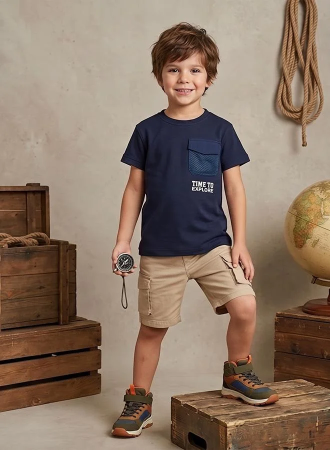 Babies & More Babies & More Toddler Boys Navy Blue Short Sleeve T-Shirt