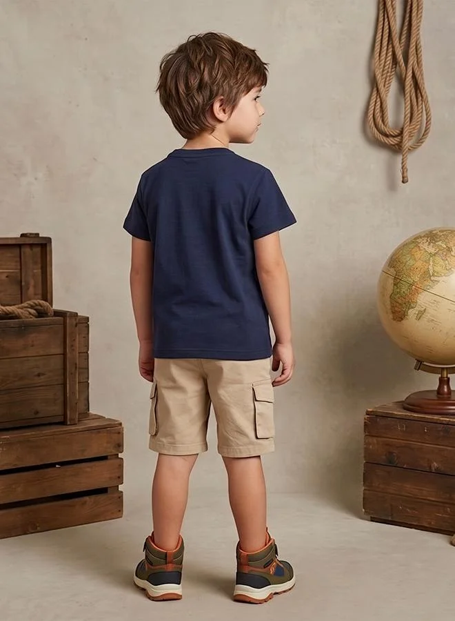 Babies & More Babies & More Toddler Boys Navy Blue Short Sleeve T-Shirt