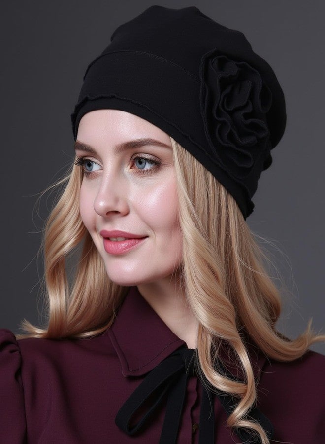 osvyo Chemo Headwear Turban Cap for Women - Cancer Beanie Hair Loss Sealed Packaging BLACK - Image 5