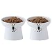 OMAYKEY Ceramic Tilted Raised Cat Bowls Elevated Cat Food and Water Bowl Set - Image 1