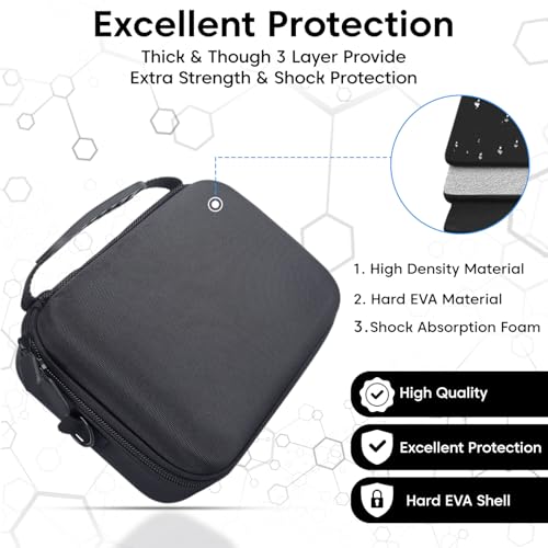 Sounce Carrying Case for DJI OSMO Action 3/4/5 Pro Camera – Hard Shell Travel Storage Bag with Shoulder Strap, Shockproof & Waterproof Protection, Custom Compartments for Accessories (Black) - Image 3