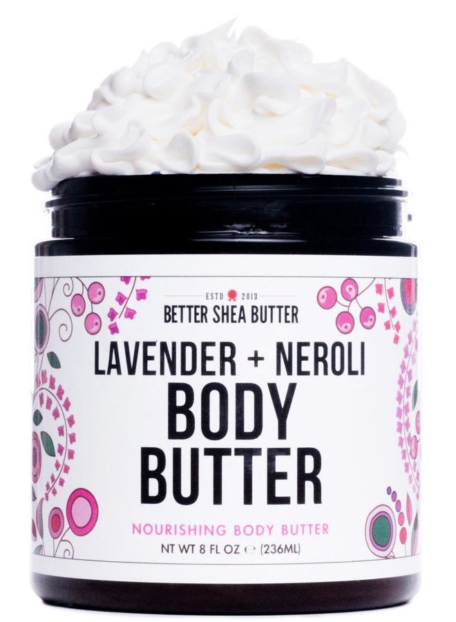 Better Shea Butter Body Butter for Women LAVENDER NEROLI | Whipped Body Moisturizer with Raw Shea Butter for Dry Skin, Paraben Free, Non-Greasy, No Synthetic Fragrances | 8 oz - Image 1