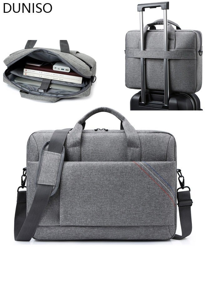 DUNISO 15.6 Inch Laptop Bag Lightweight Computer Bag Travel Business Handbag Briefcase Water Resistant Shoulder Messenger Bag for Men and Women Work Office College School  - Image 1