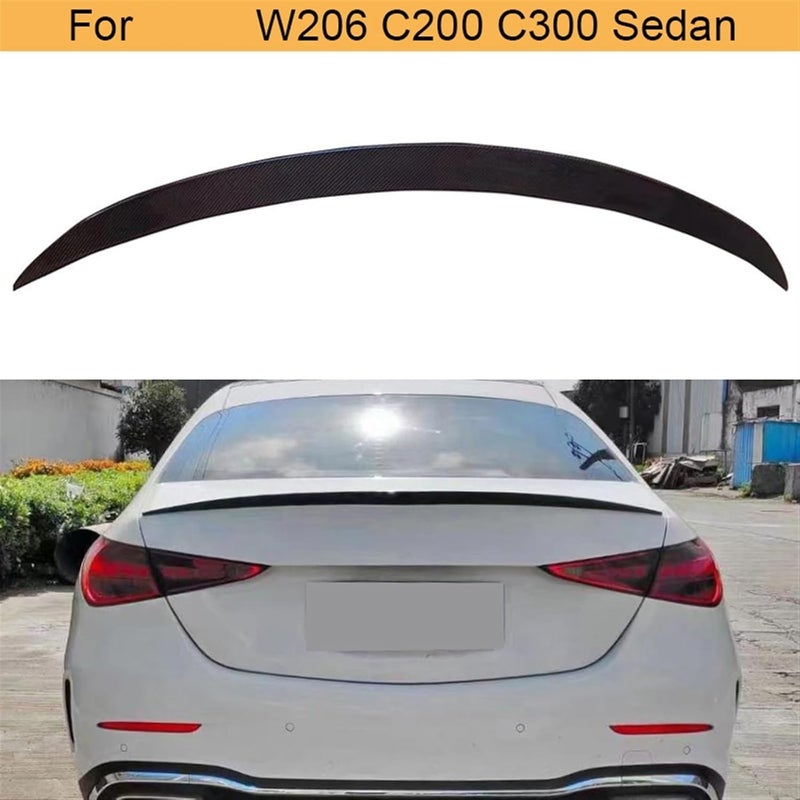 QASULER Carbon Fiber Rear Spoiler for Mercedes-Benz C Class W206 - Image 2