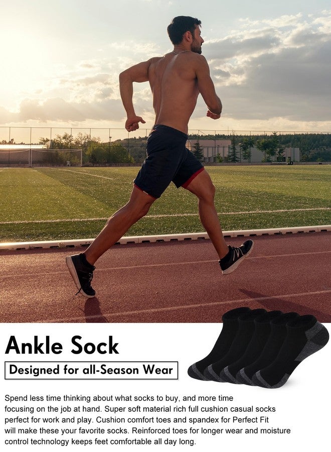 Foaincore 60 Pairs Ankle Low Cut Socks for Mens Women Youth Athletic Breathable Casual Running Cushion No Show Socks(Unisex,Gray on Black,10-13) - Image 5