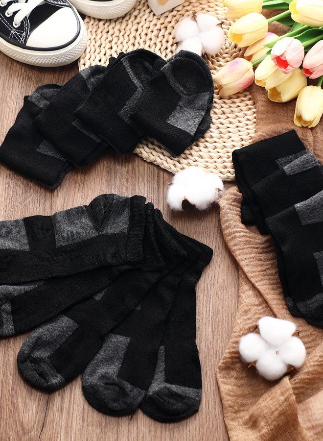 Foaincore 60 Pairs Ankle Low Cut Socks for Mens Women Youth Athletic Breathable Casual Running Cushion No Show Socks(Unisex,Gray on Black,10-13) - Image 4