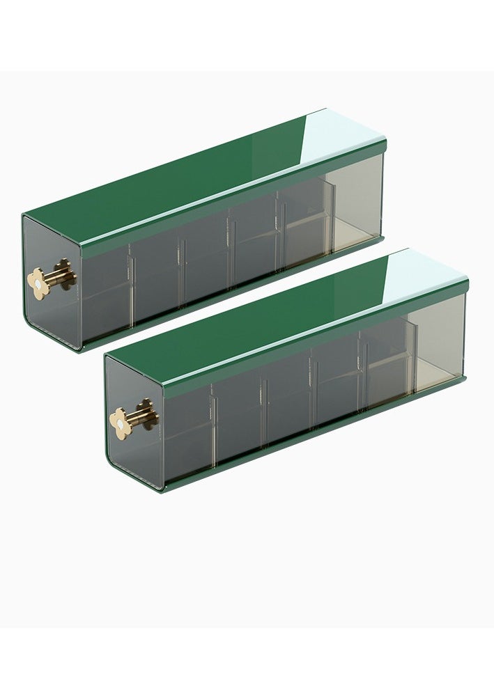 Generic Underwear Storage Box Drawer Underwear Organizer Divider Wall Mounted Non Punching Wardrobe Storage Rack Suspension Clothing Storage Box for Lingerie Socks Ties(2pcs,Green）  - Image 1