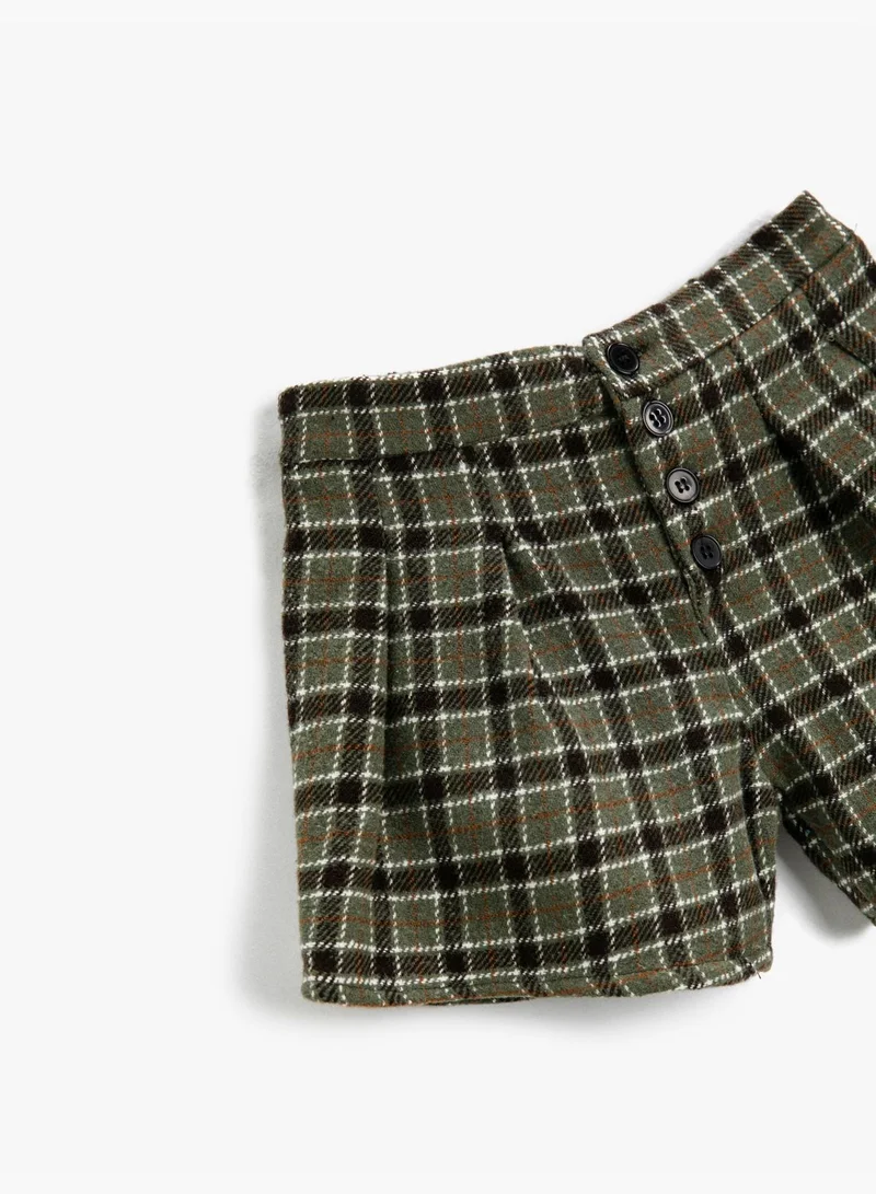 KOTON Wool Blend Button Detail Shorts