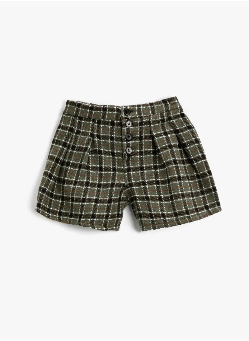 KOTON Wool Blend Button Detail Shorts